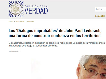 Los ‘Diálogos improbables’ de John Paul Lederach